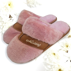 Pink Misheng‎ Faux Fur Slippers ~ Size 7-8 (38-39)